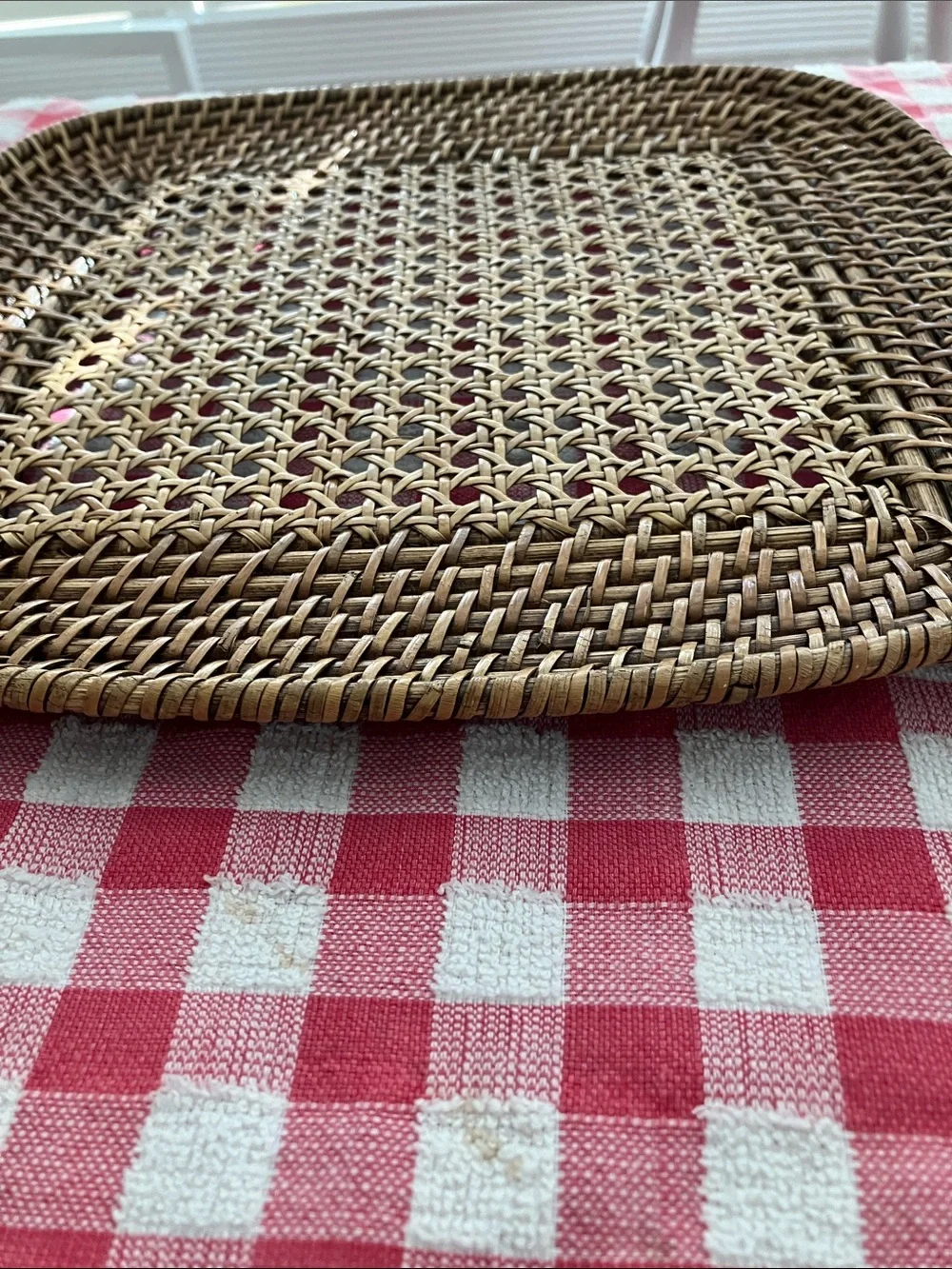 NWT SUMMER LIVING Natural Woven Rattan Charger Plates, Set of 6